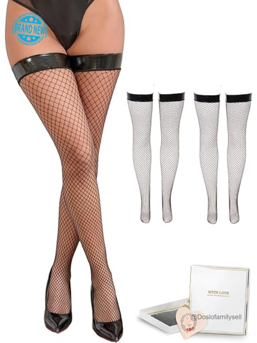 Fishnet Thigh High Stockings Plus Size Sexy Overknees Stockings Women